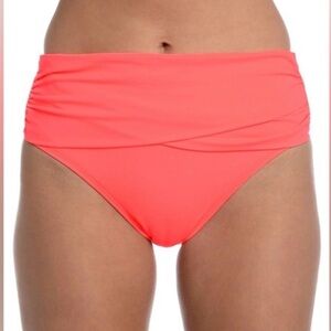 NEW La Blanca Neon Coral Pink Bikini Bottom 6